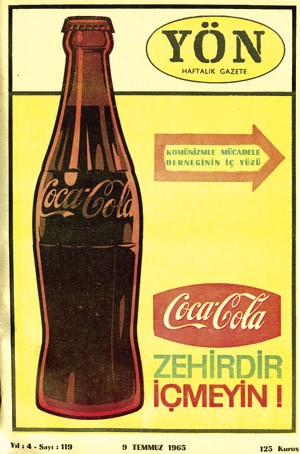 gezeichnete Coca-Cola-Flasche mit türkischer Schrift