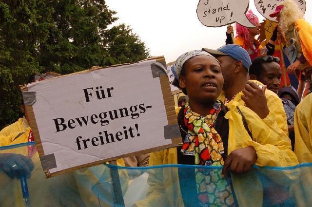 “For Freedom of Movement.” Migration Actions Rostock Germany, June 2007. Wikimedia Commons (CC BY-SA 2.5)