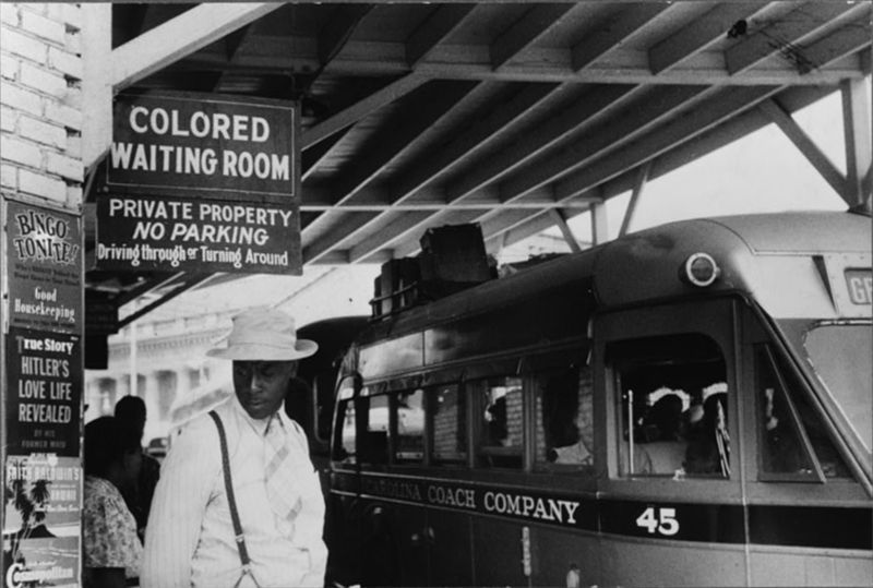 Photographer: Jack Delano, At the Bus Station in Durham, North Carolina, May 1940. U.S. Farm Security Administration / Office of War Information Black & White Photographs]. Source: Library of Congress Prints and Photographs Division Washington / Wikimedia Commons (public domain)