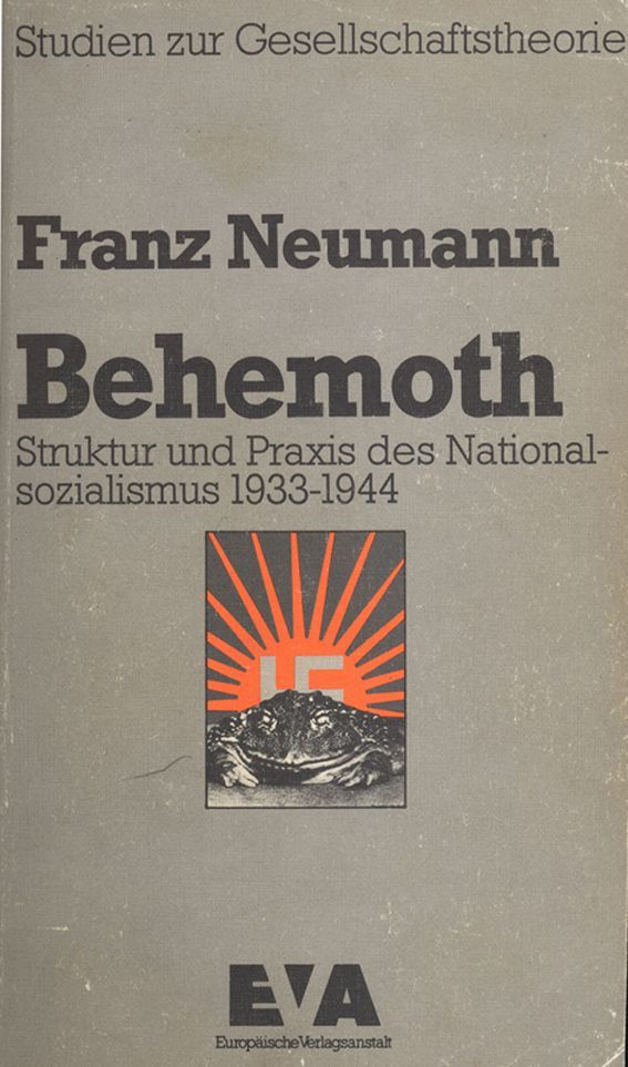 Titelbild der deutschen Erstausgabe von Franz Leopold Neumanns „Behemoth“ (EVA, Frankfurt a.M. 1977)
